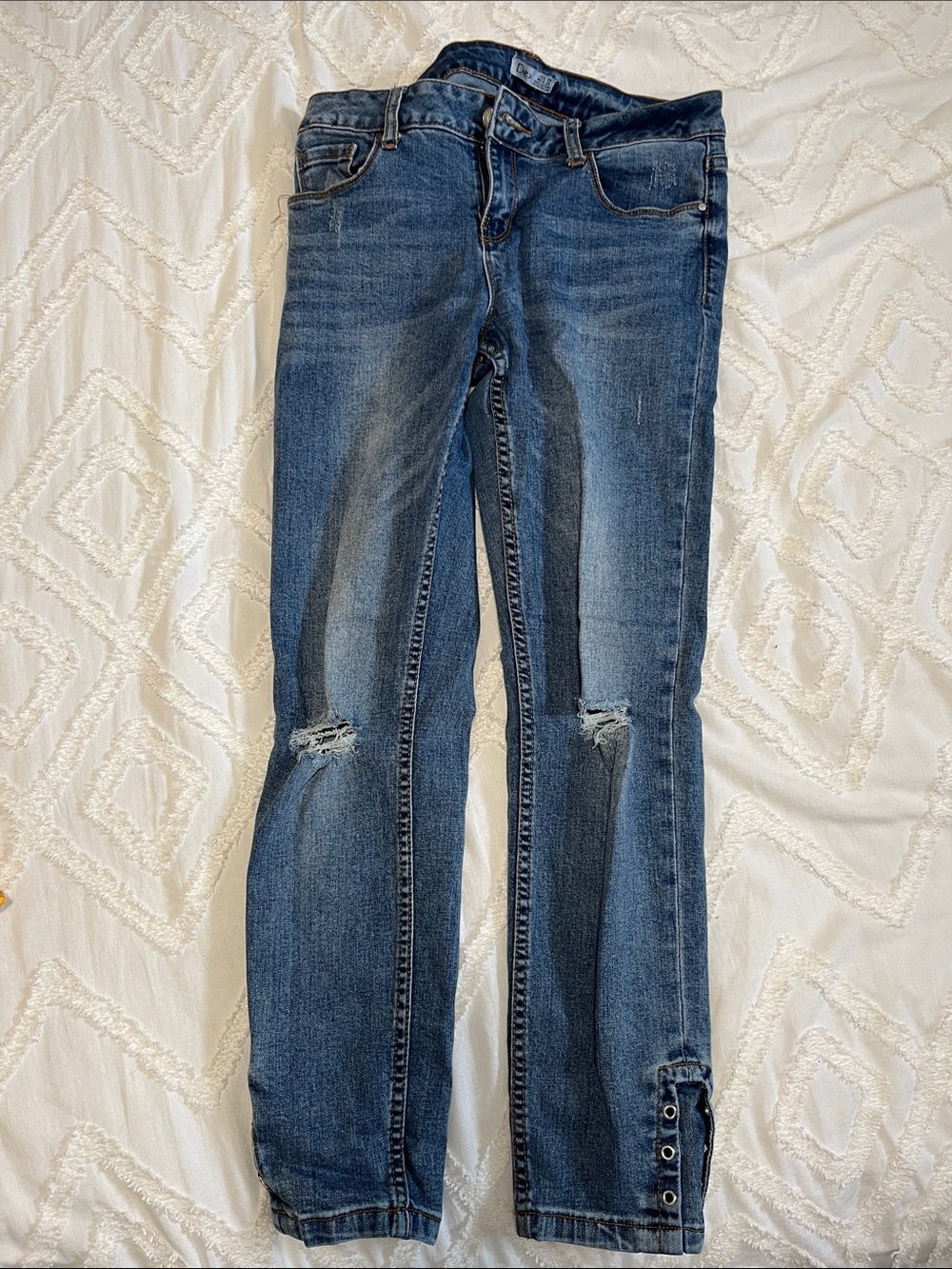 Dex Women's Dark Blue Distressed Skinny Jeans
